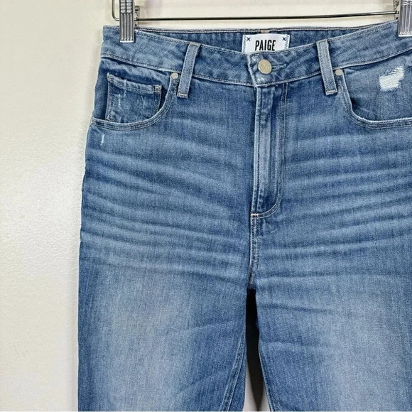 Paige Womens Size 27 Sarah Slim Destructed Ribbed Jeans - Picture 4 of 16